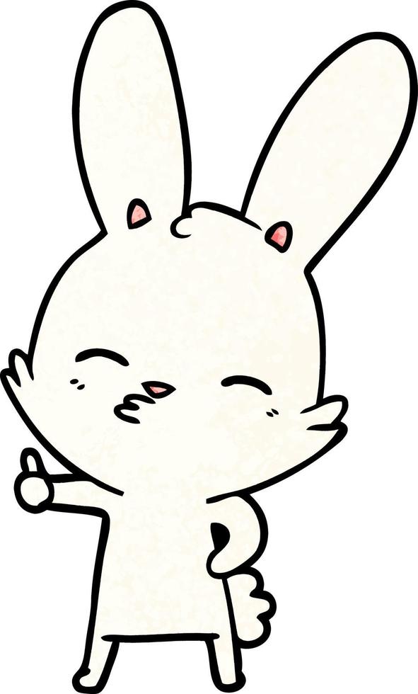 curious bunny cartoon vector