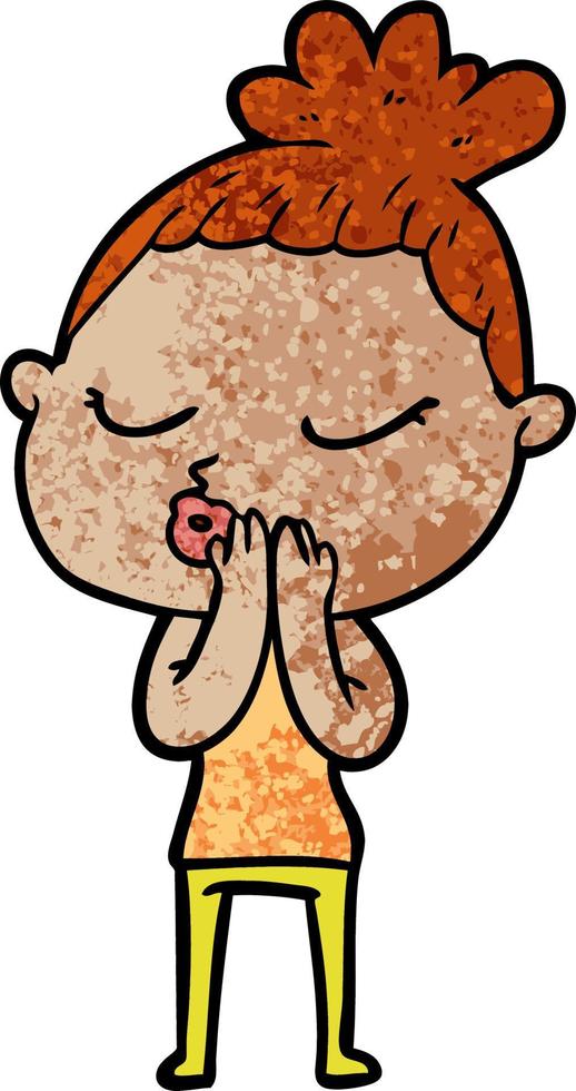 cartoon calm woman vector