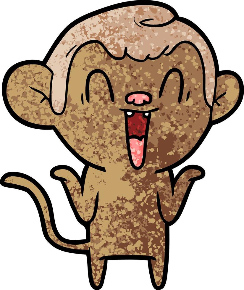 cartoon laughing monkey vector