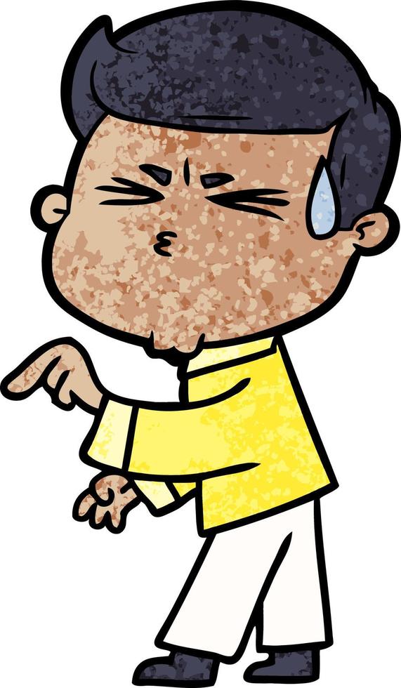 cartoon man sweating vector