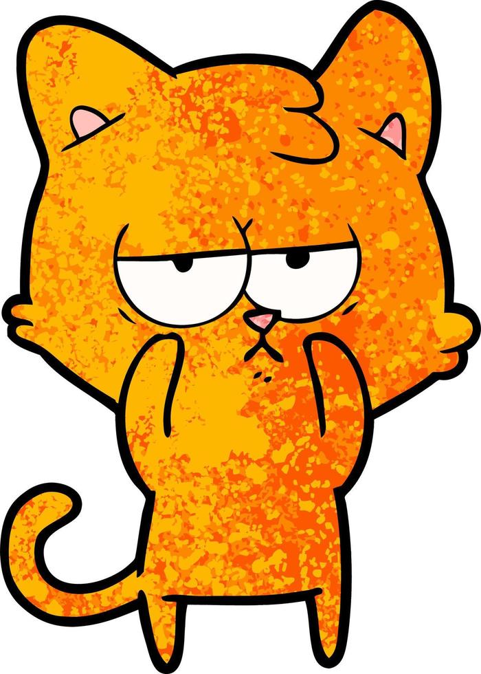 bored cartoon cat vector