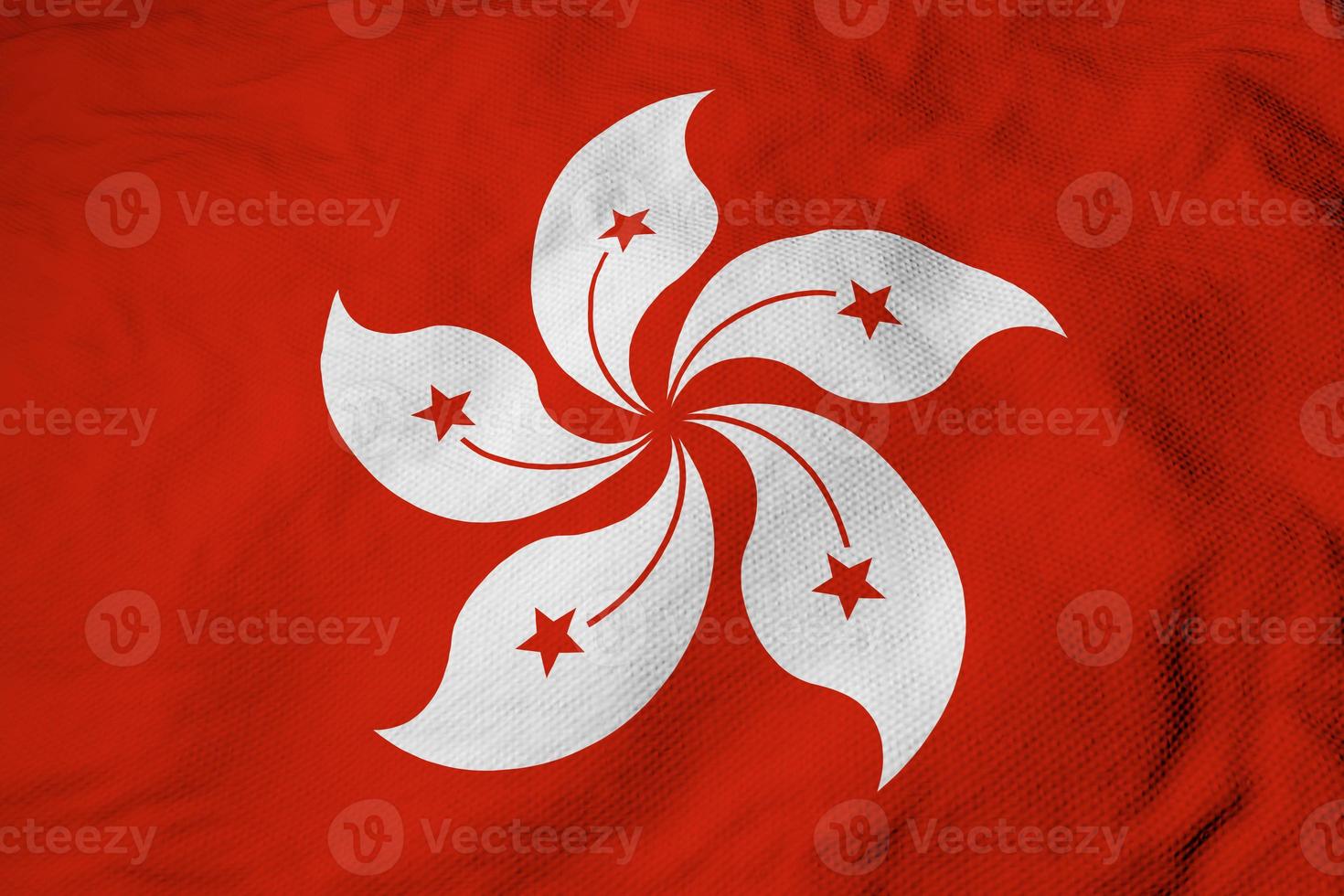 Flag of Hong Kong in 3D rendering photo