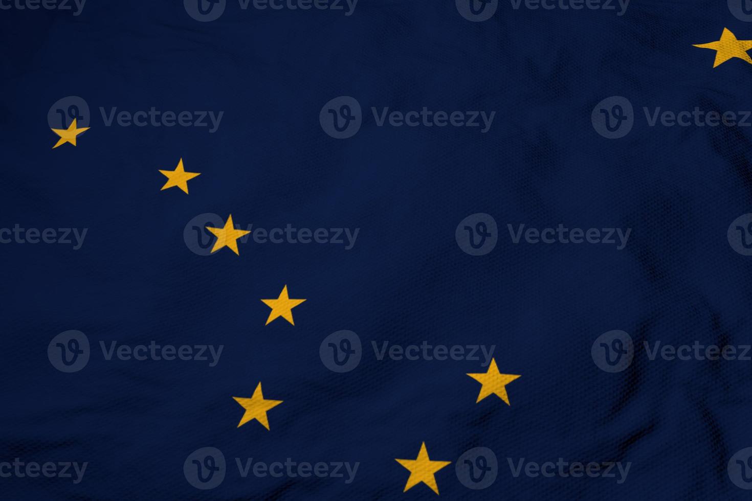 Waving flag of Alaska in 3D rendering photo