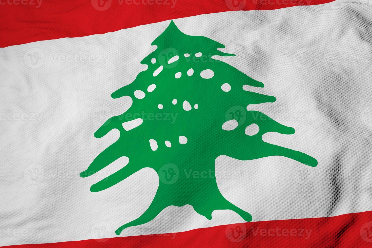 Flag of Lebanon in 3D rendering photo