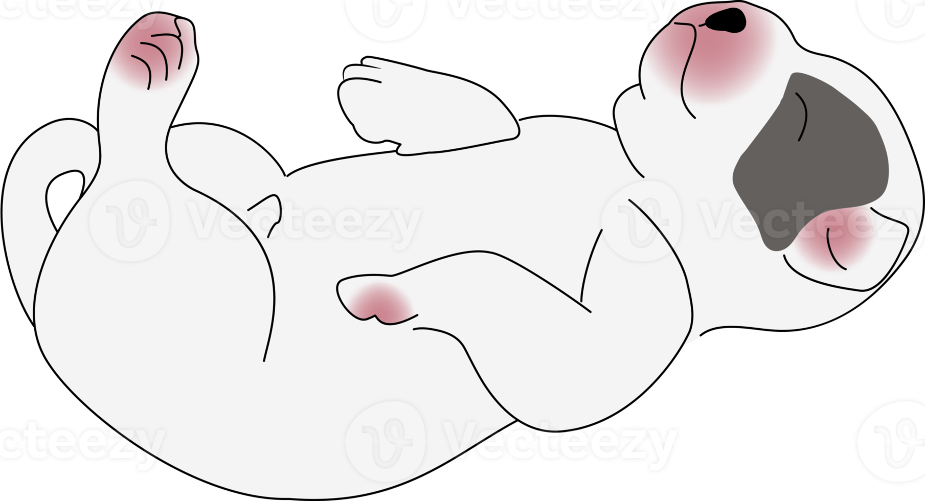 cute sleeping puppy doodle style png