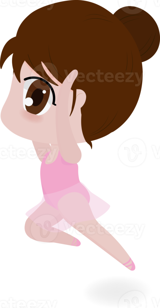 cute ballerina girl in pink dress png