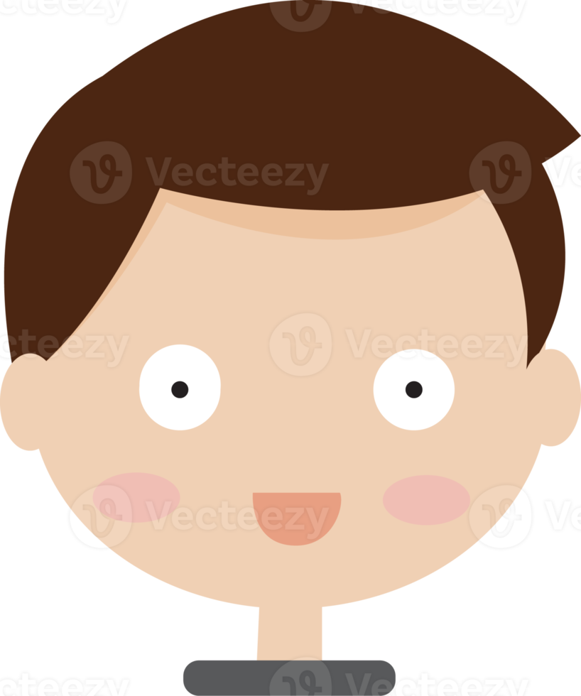 Face expressions of a brown haired man in ifferent male emotions  cute cartoon character png