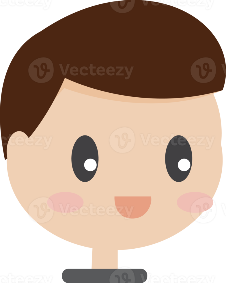 Face expressions of a brown haired man in ifferent male emotions  cute cartoon character png