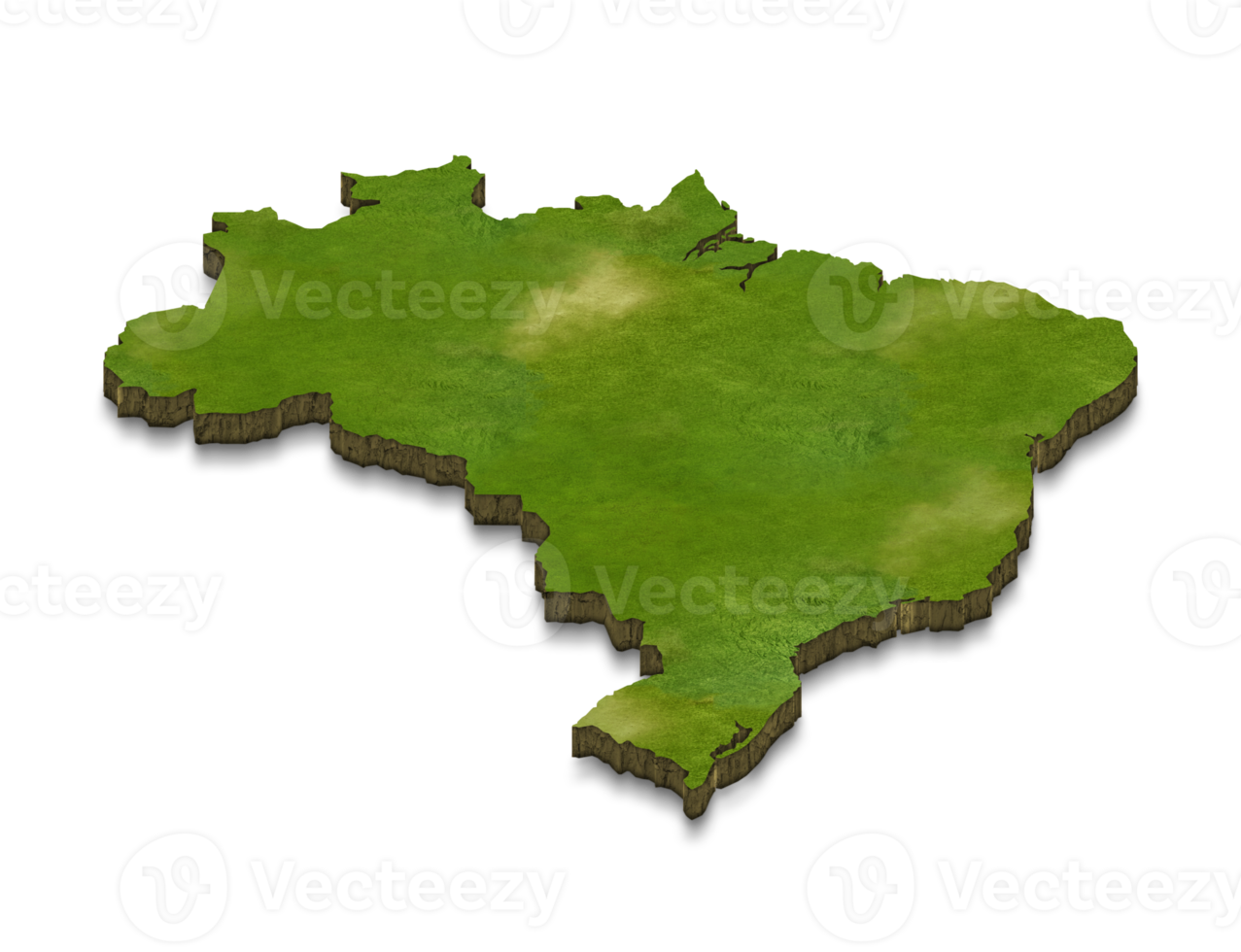3D map illustration of brazil png