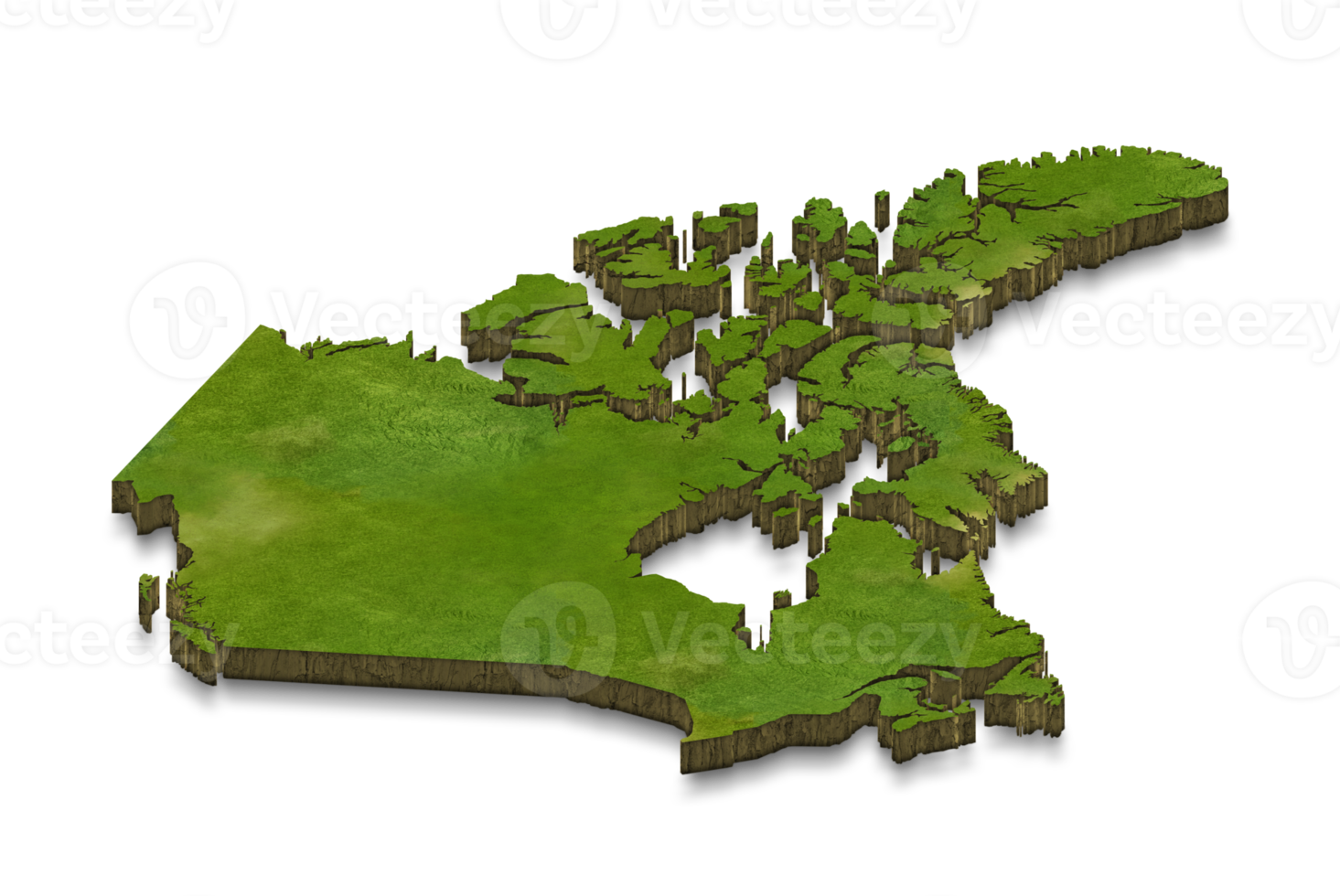 3D map illustration of canada png