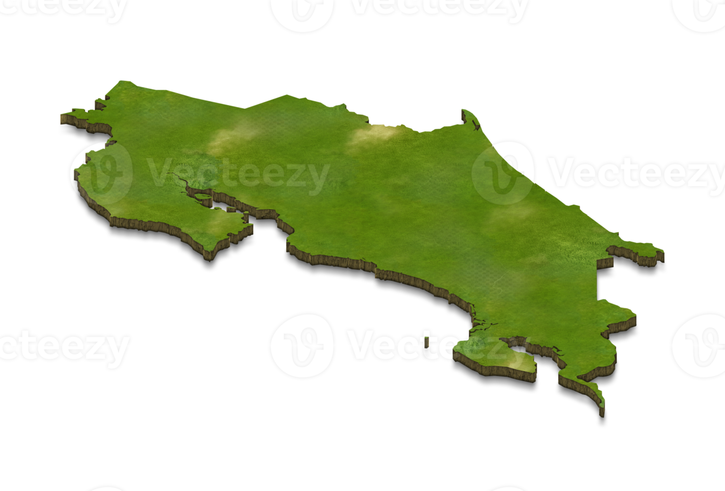 Ilustración de mapa 3d de costa rica png