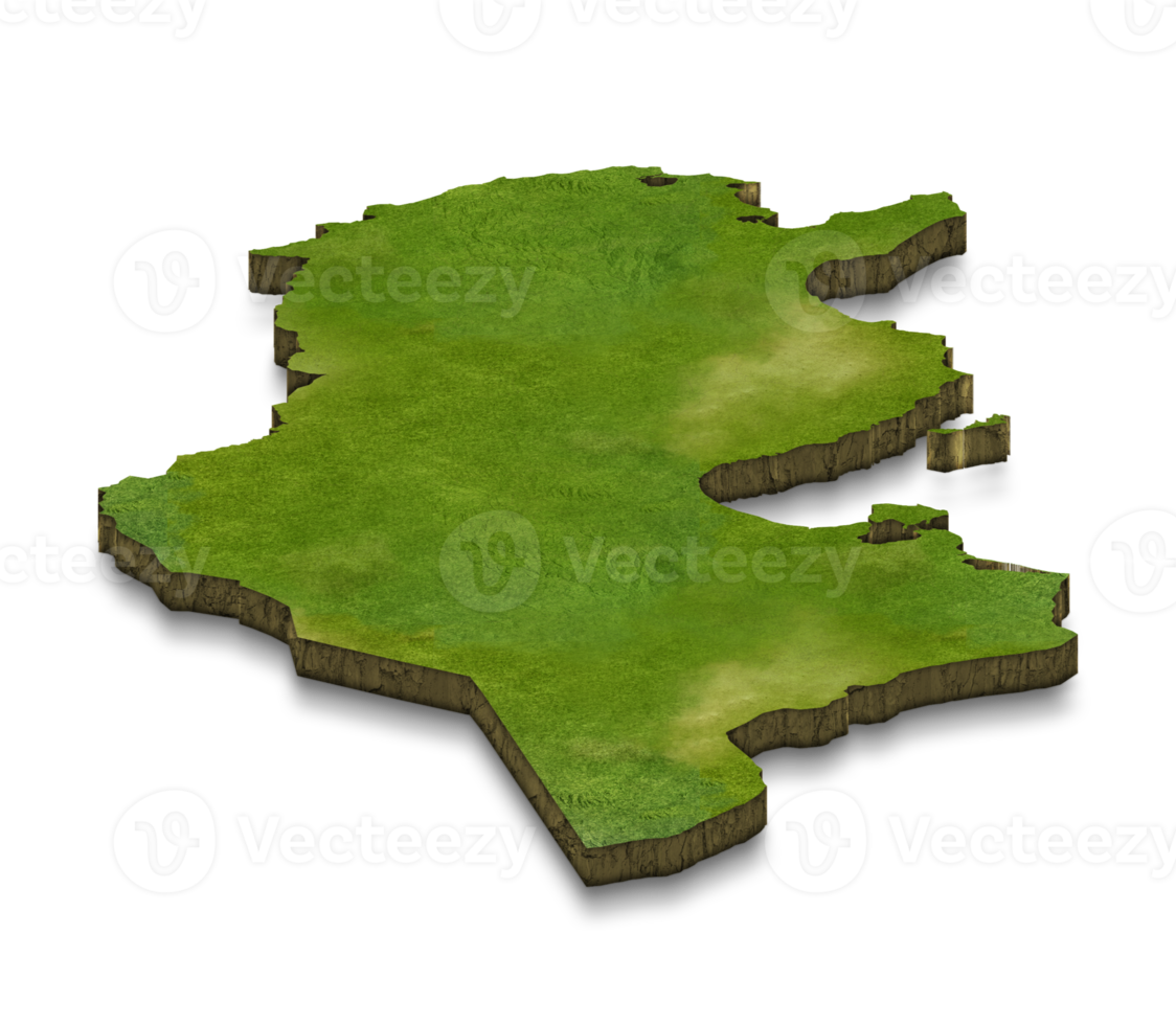 3D map illustration of Tunisia png