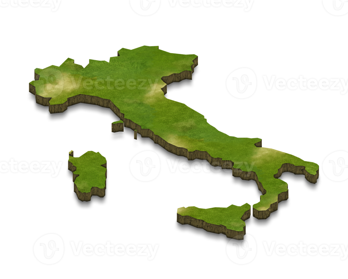 3D map illustration of italy png