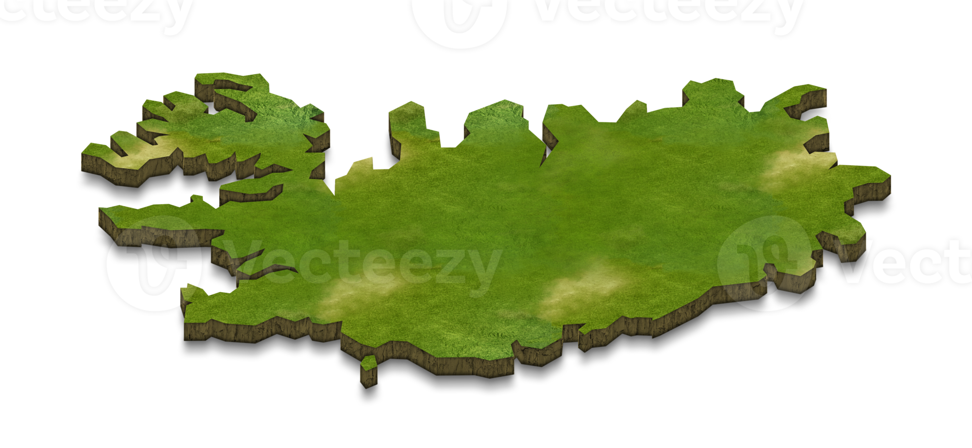 3D map illustration of iceland png