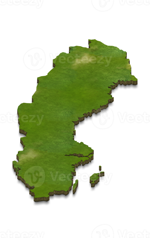 3d kaartillustratie van zweden png