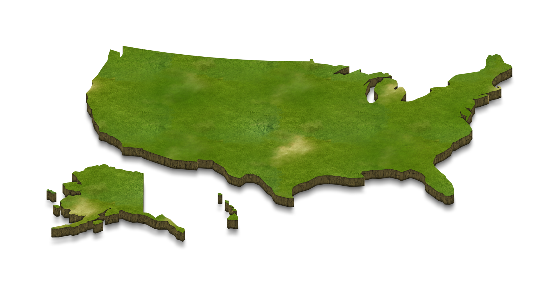 3d Us Map Png - 3d Map Illustration Of Usa Png