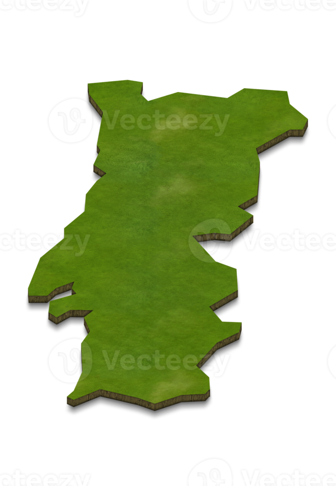 illustration de carte 3d du portugal png