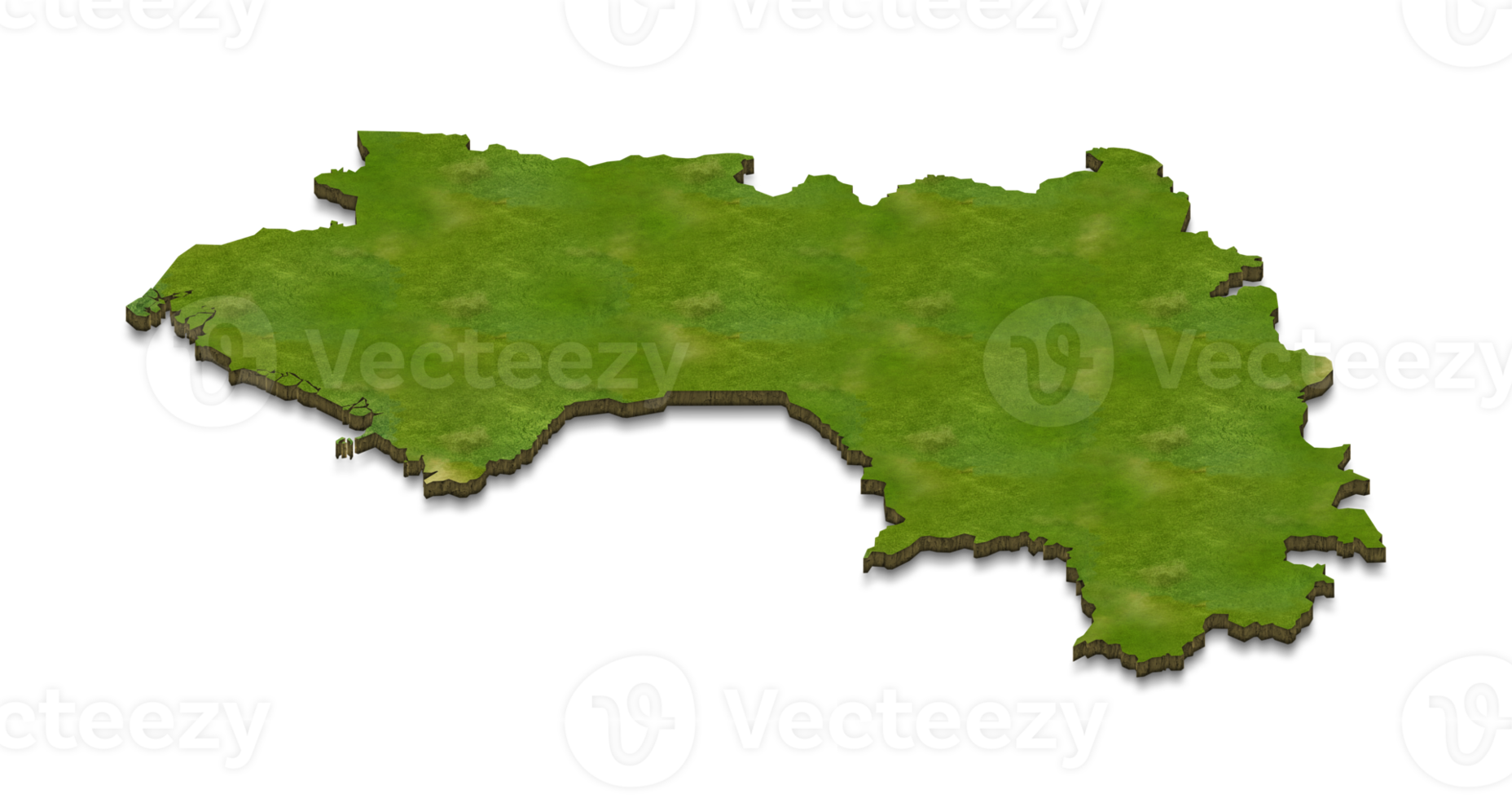 3D map illustration of Guinea png