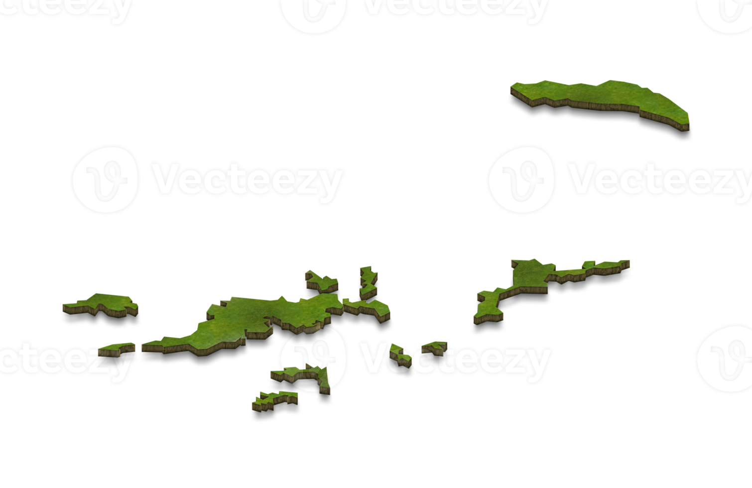 3D map illustration of British Virgin Islands png