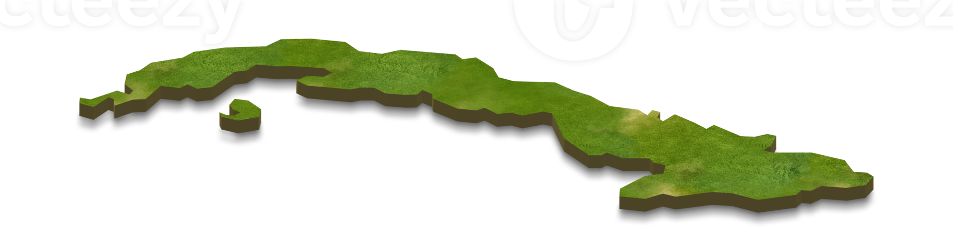 3D map illustration of cuba png