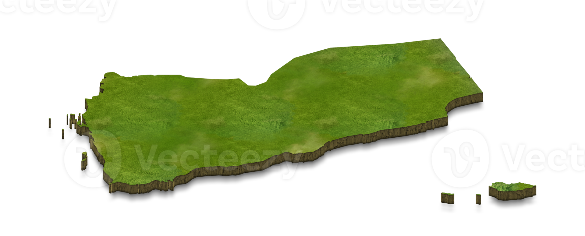 3D map illustration of Yemen png