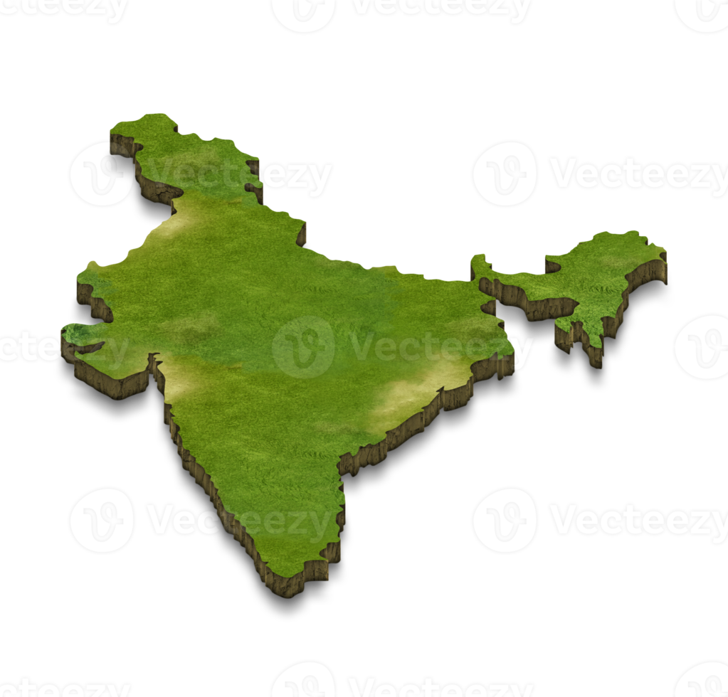 Illustrazione della mappa 3d dell'India png