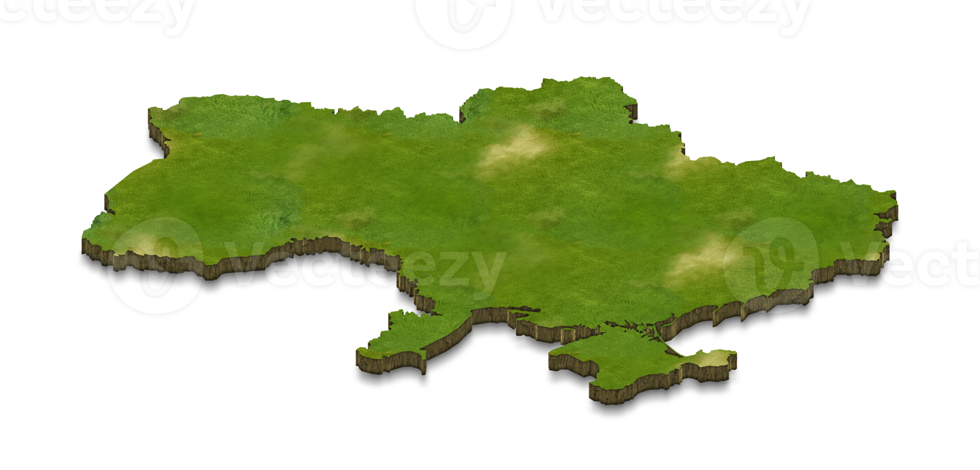 3D map illustration of Ukraine png