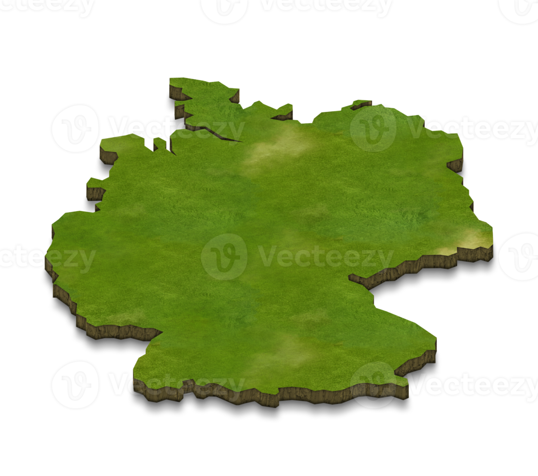 Illustration de la carte 3d de l'Allemagne png