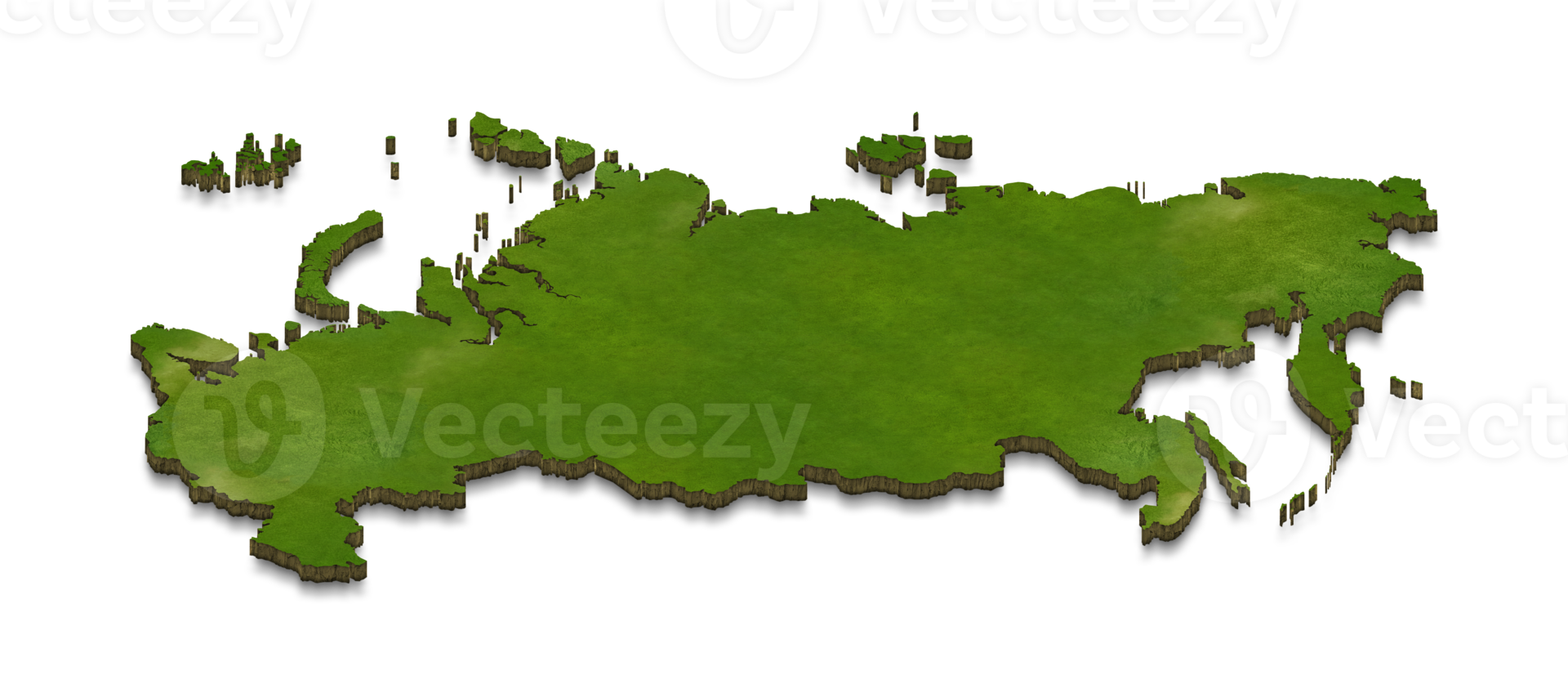 3D map illustration of Russia png