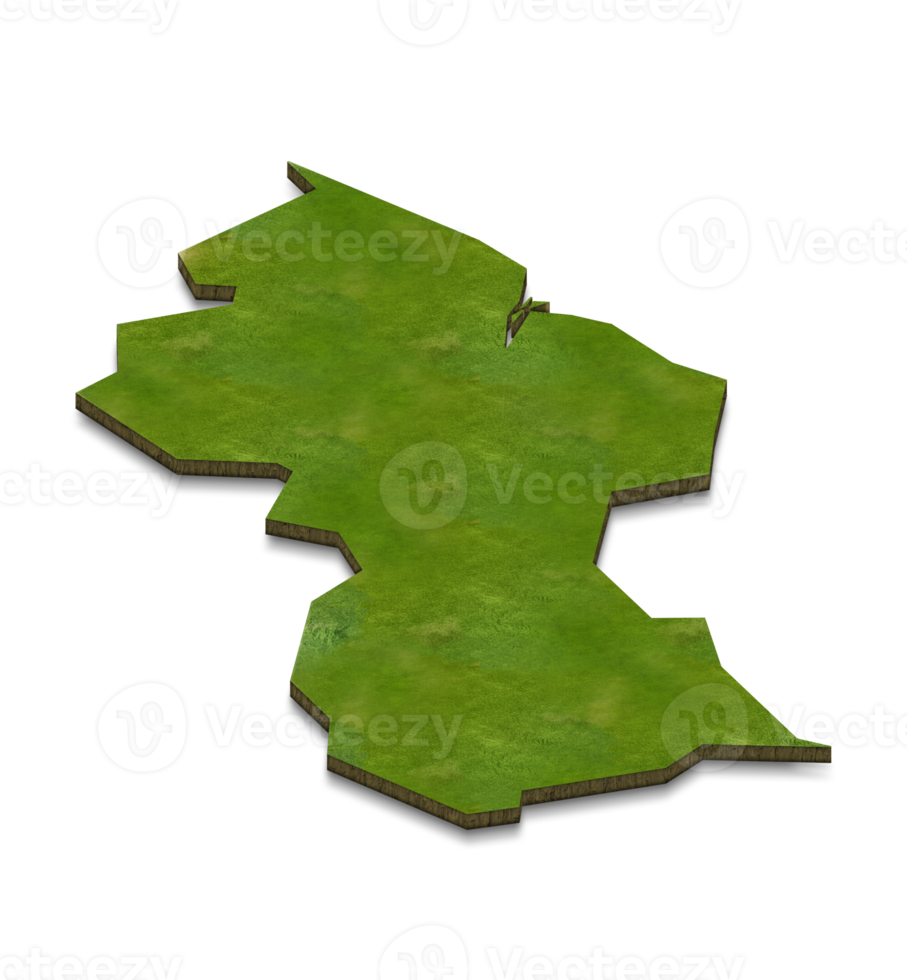 3D map illustration of Guyana png