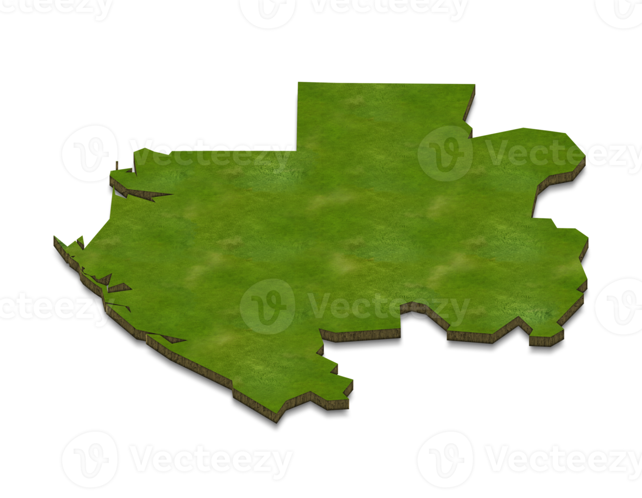 3D map illustration of Gabon png
