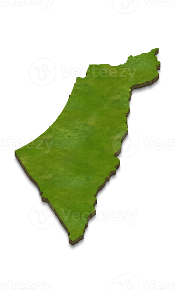Illustrazione della mappa 3d di Israele png