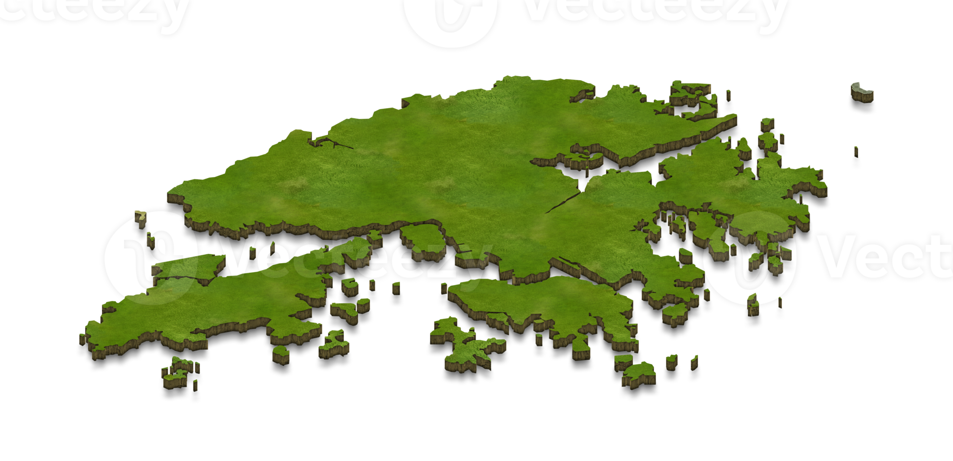 3D map illustration of Hong Kong png