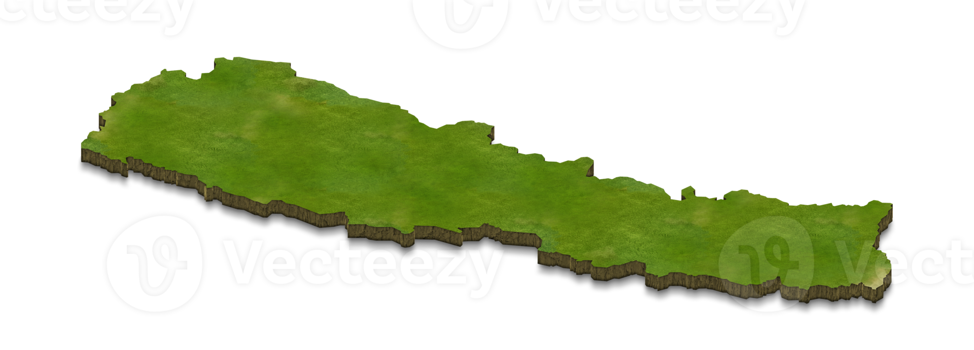 3D map illustration of Nepal png