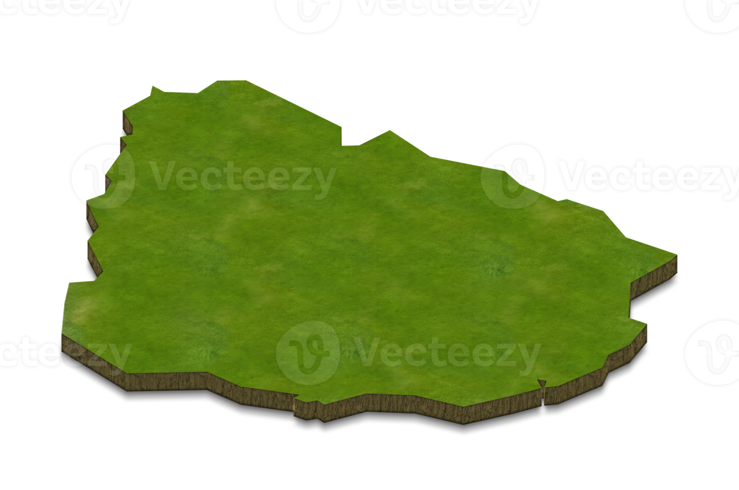 3D map illustration of Uruguay png