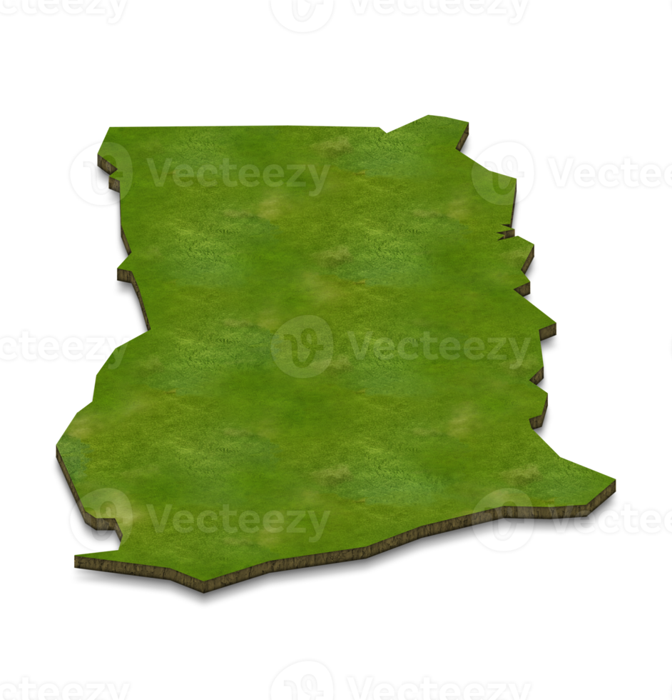 3D map illustration of Ghana png