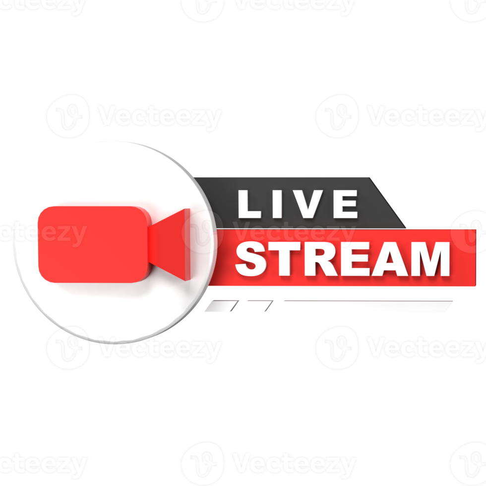 3D Rendering of Live Stream Illustration, broadcasting concept. png