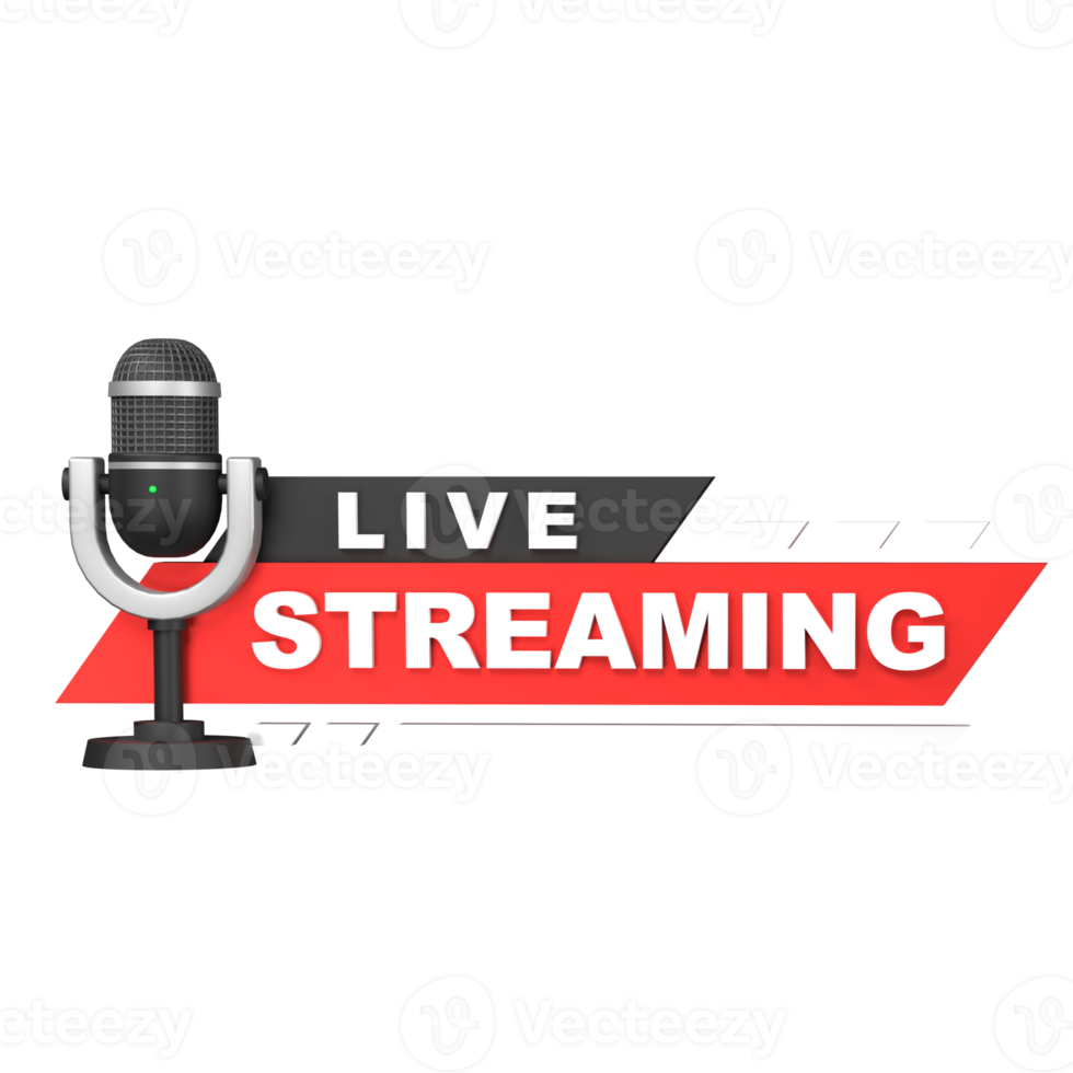 3D Rendering of Live Stream Illustration, broadcasting concept. png