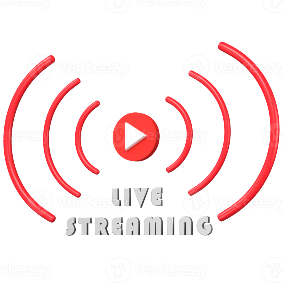 3D live streaming icon, Broadcasting Concept. png