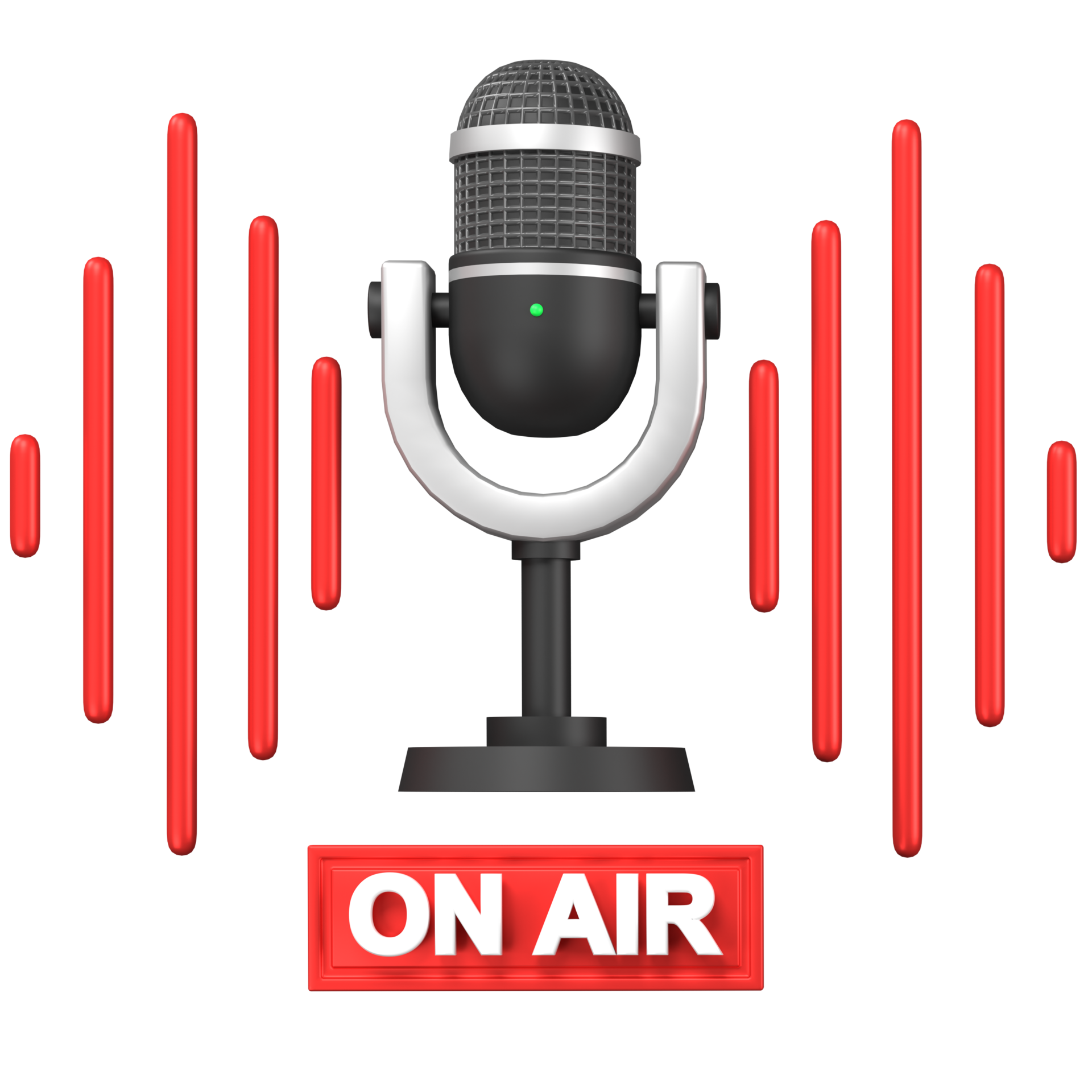 3D Rendering of On Air Podcast Illustration, Broadcasting Concept. 12375245  PNG