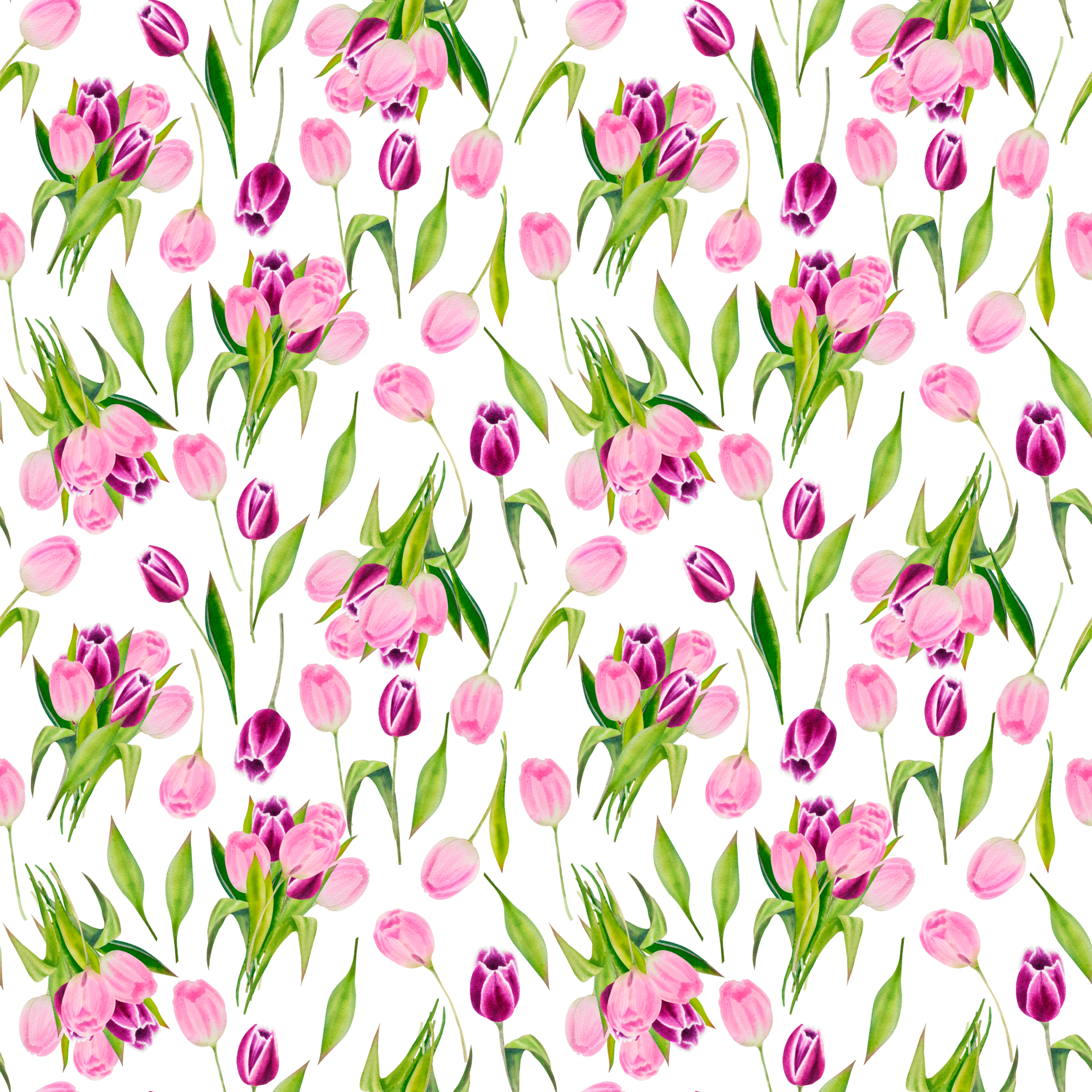 Watercolor spring flowers pattern 12375344 PNG