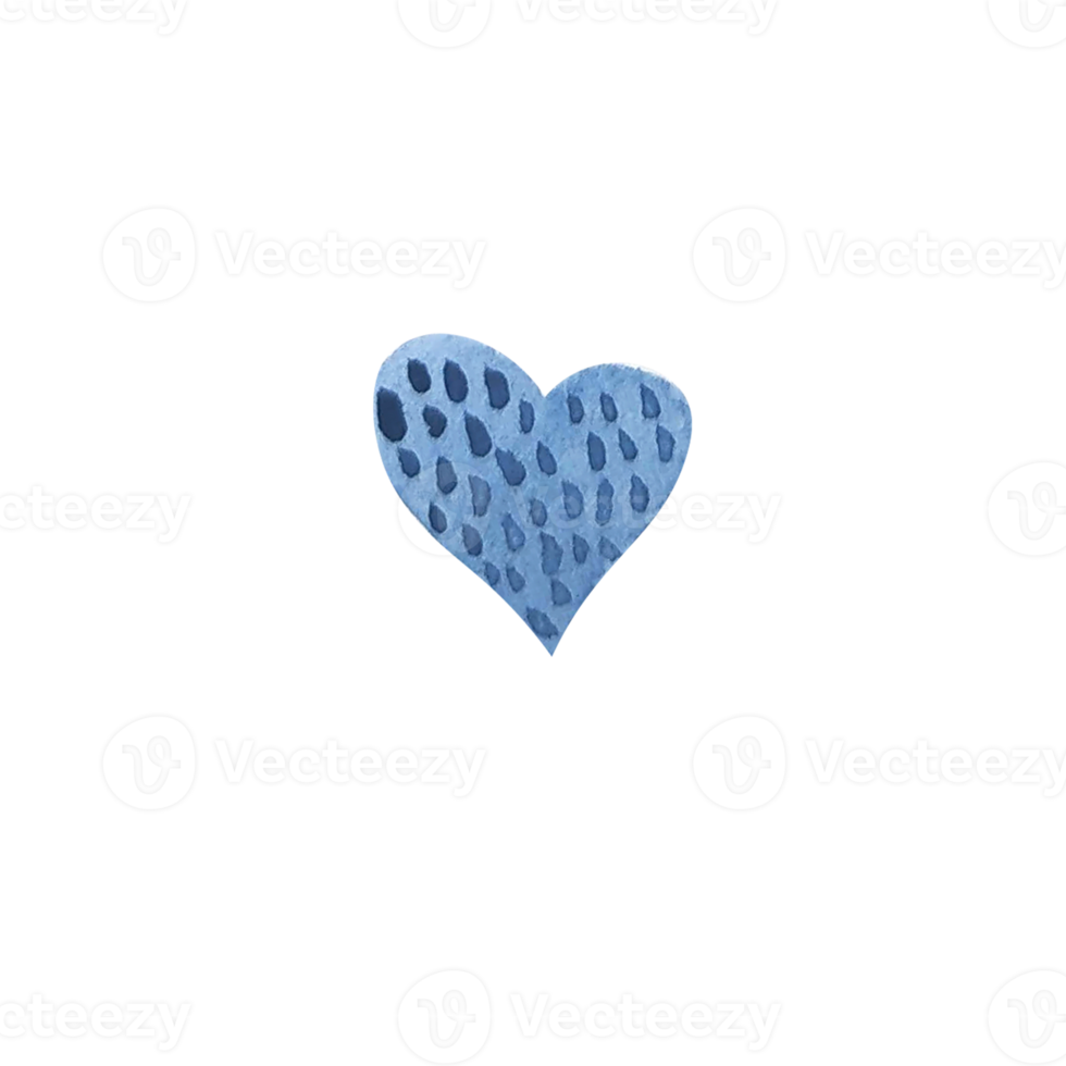Watercolor blue yellow heart png