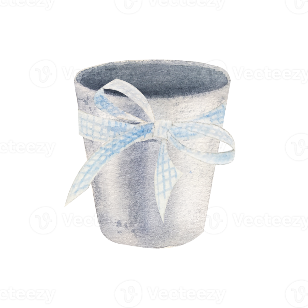 Watercolor  garden bucket png