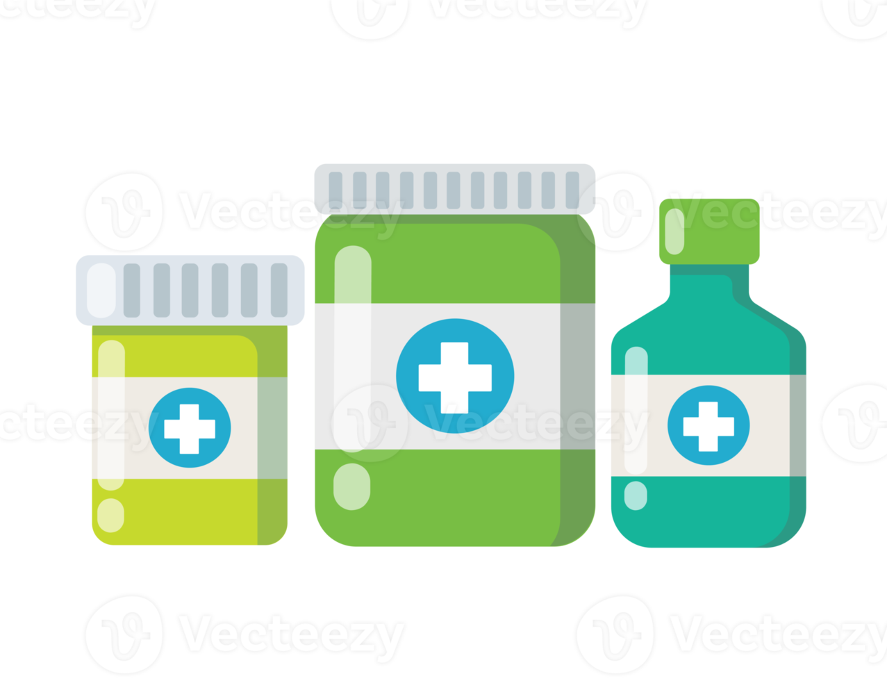 ilustración de farmacia de botellas de medicina png