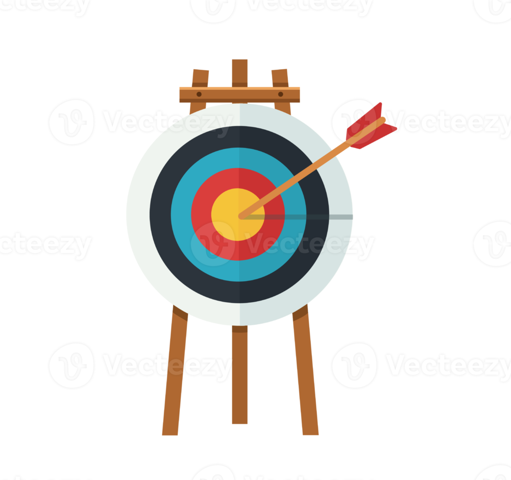 Archery target. Goal achieve concept 12375449 PNG