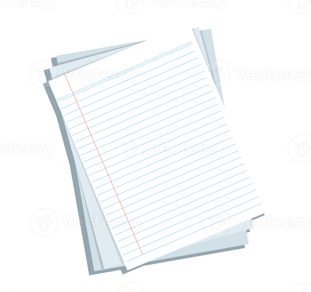 Blank notebook paper sheet with lines png