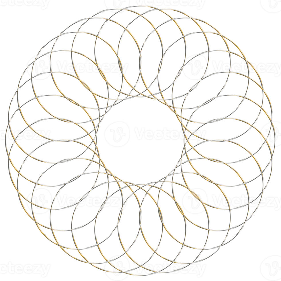 Abstract 3d rendering of gold sphere with chaotic structure. Futuristic shape. Sci-fi background with wireframe and globe png