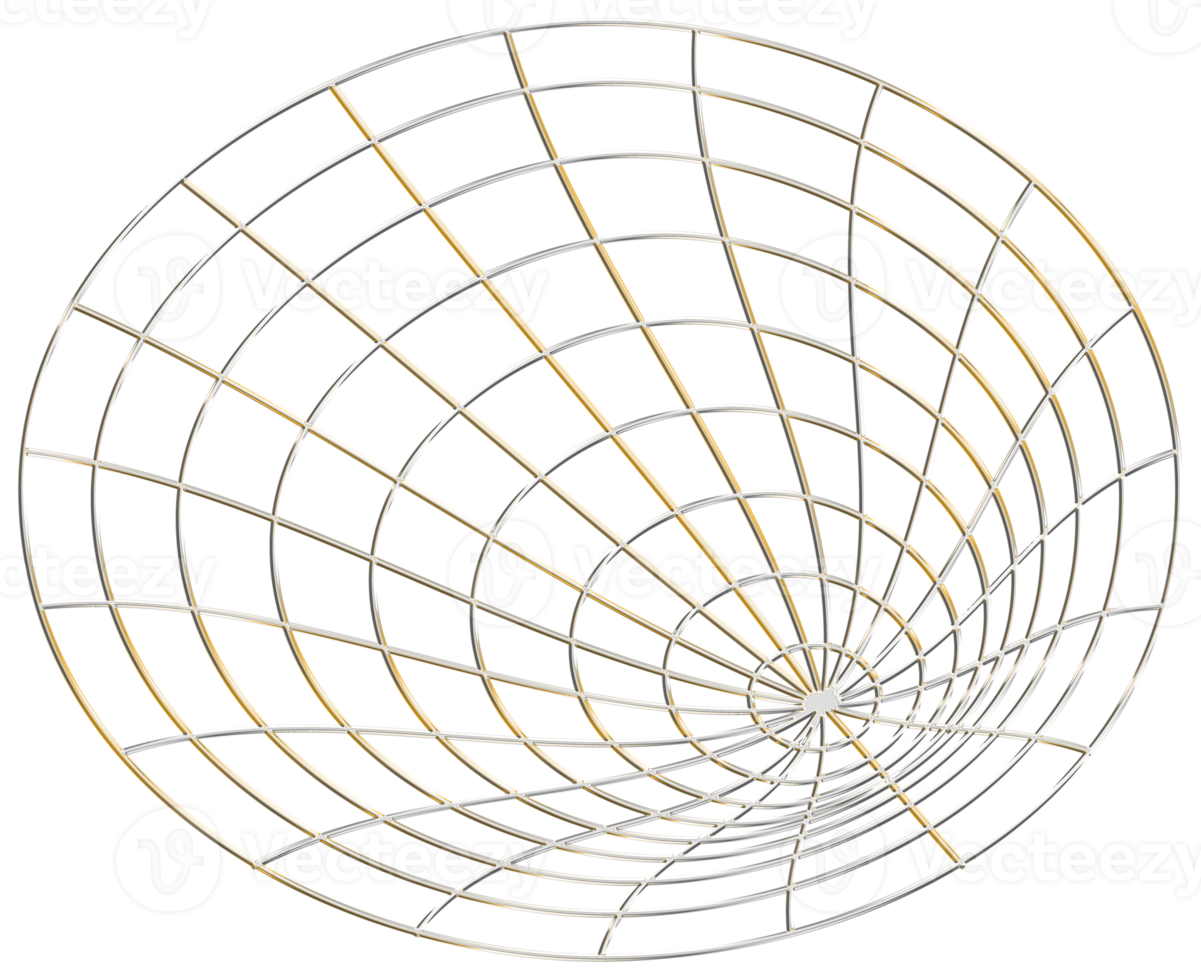 abstrakte 3D-Darstellung einer Goldkugel mit chaotischer Struktur. futuristische Form. Sci-Fi-Hintergrund mit Wireframe und Globus png