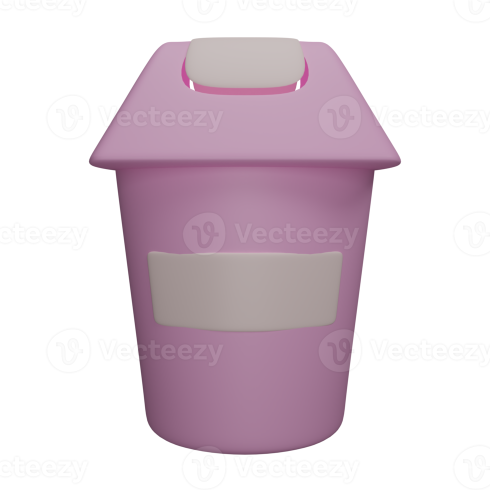 Trash can 3d rendering png