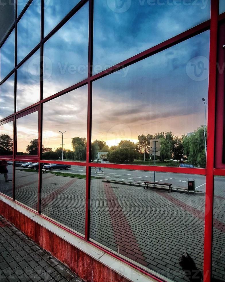 Reflection in a mall window photo
